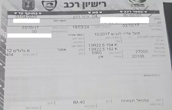 ⁦גרור רכין ארדוקס שנת 10/2017⁩ – תמונה ⁦3⁩
