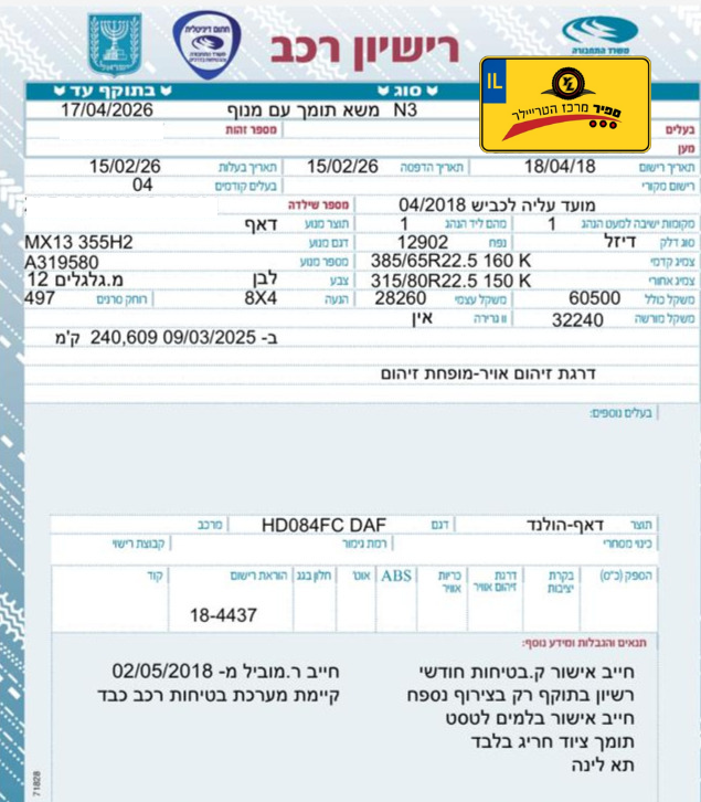 משא תומך מנוף דאף CF שנת 2018 מנוף אפאר 140 – תמונה 2