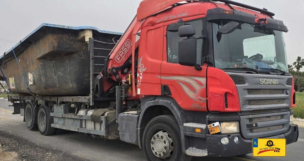 משא פתוח מנוף קדמי סקניה P340 שנת 2008 מנוף פאסי 24 טון